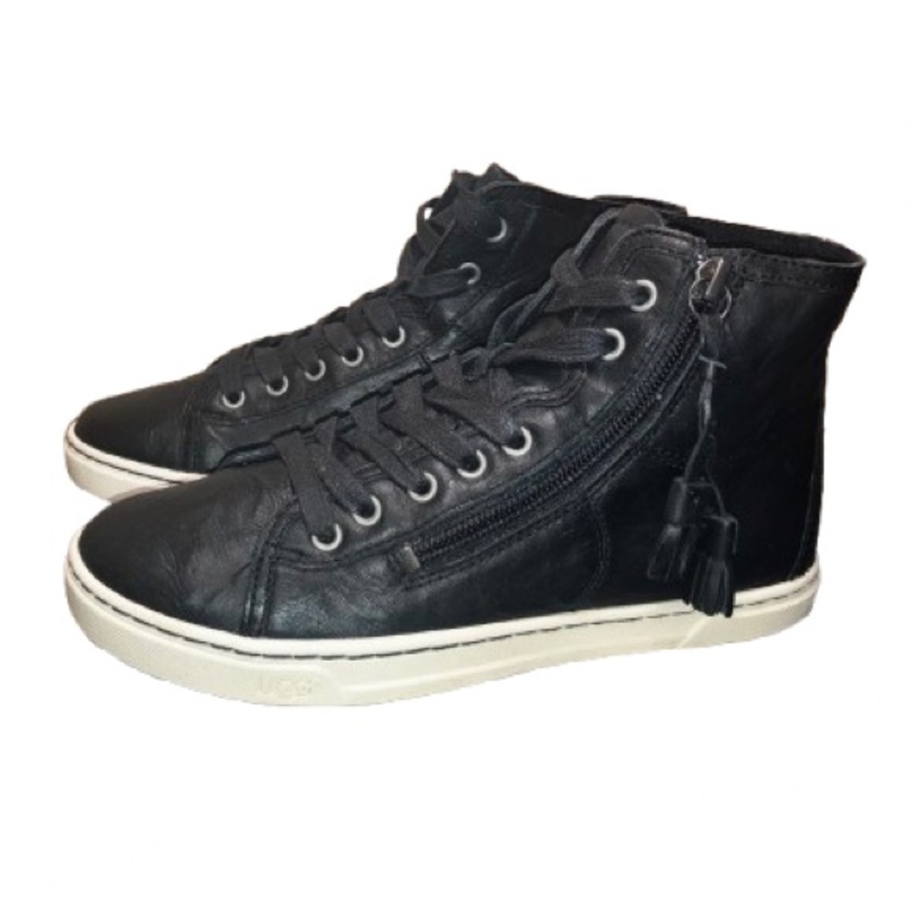 UGG Black and Cream High-Top Women’s Sneakers Size 5.5